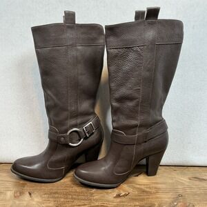 Gianni Bini Tall Knee High Brown Leather Women's Boots Size 9M